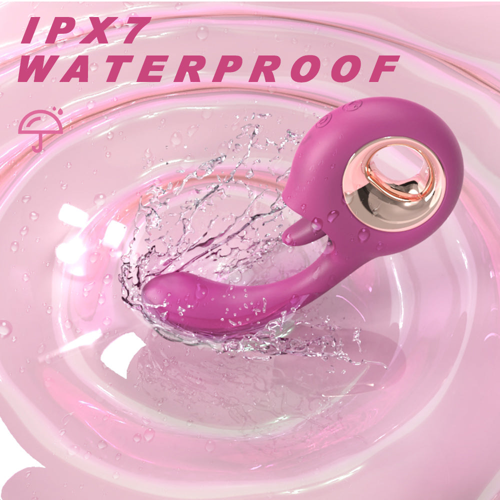 YoYoLemon G Spot Consolador Vibrador, 2 en 1 Lamiendo la Lengua del Clítoris y Vibrador Estimulador Sexual de Rosa para Mujeres, Juguetes Sexuales para Adultos