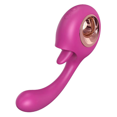 YoYoLemon G Spot Consolador Vibrador, 2 en 1 Lamiendo la Lengua del Clítoris y Vibrador Estimulador Sexual de Rosa para Mujeres, Juguetes Sexuales para Adultos